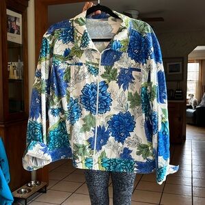 Chico’s Floral Zipper Jacket